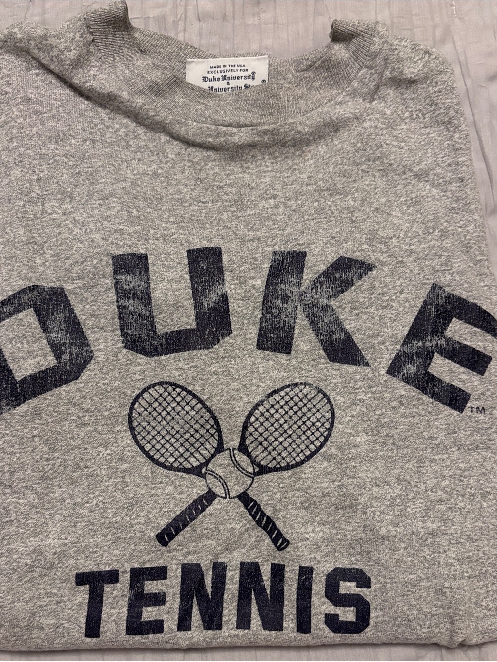Duke Tennis Gray Short Sleeve Tee